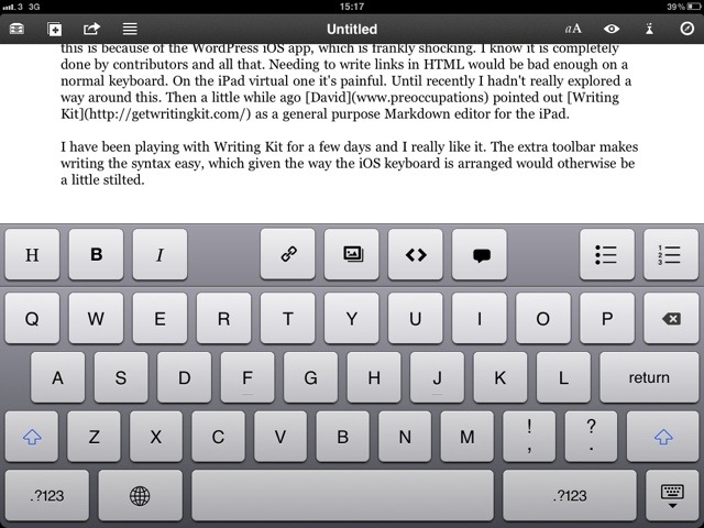 Screen capture of Writing Kit